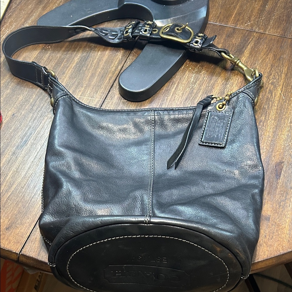 Coach Black Leather Crossbody Bag